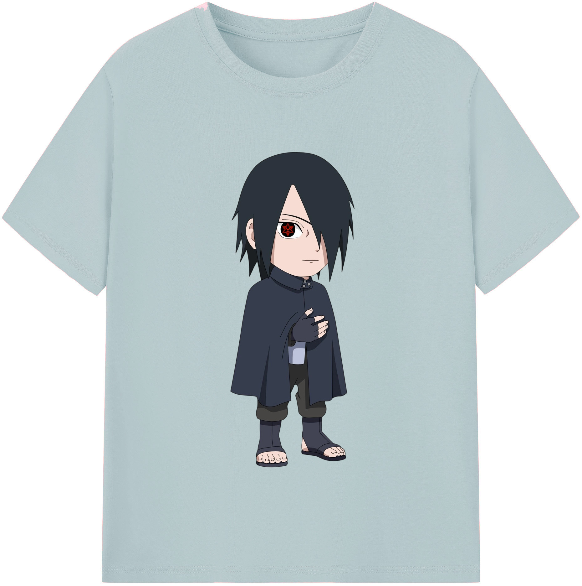 （画像用） NARUTO -ナルト- うちは サスケ Uchiha Sasuke 綿100％半袖Tシャツ（フロントプリント）